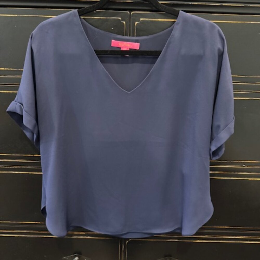 Lilly Pulitzer - Casden Top Blouse Shirt - True Navy - Size Small